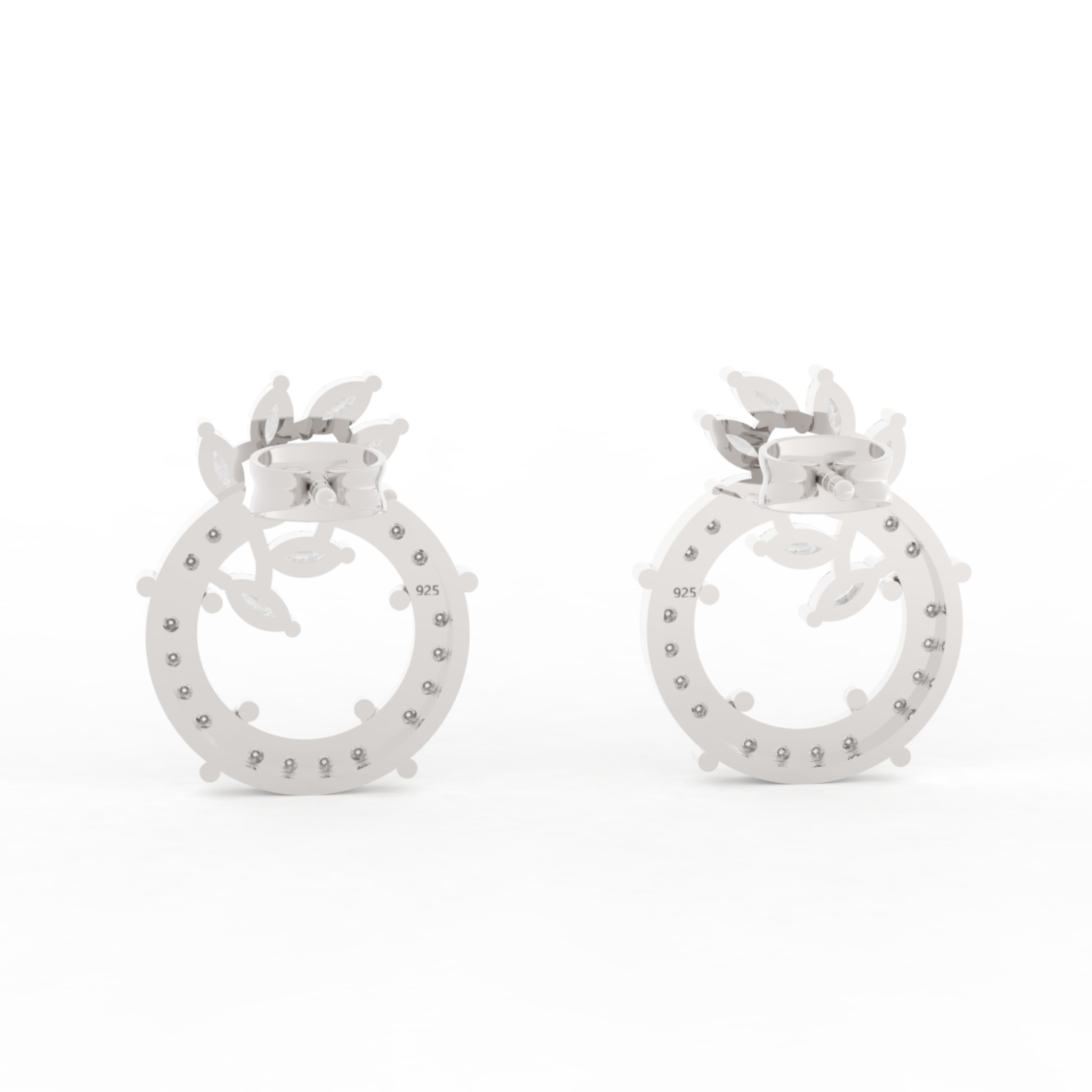 Sparkling Gemstone Cluster Circle Stud Earrings, Hallmarked 925 Sterling Silver